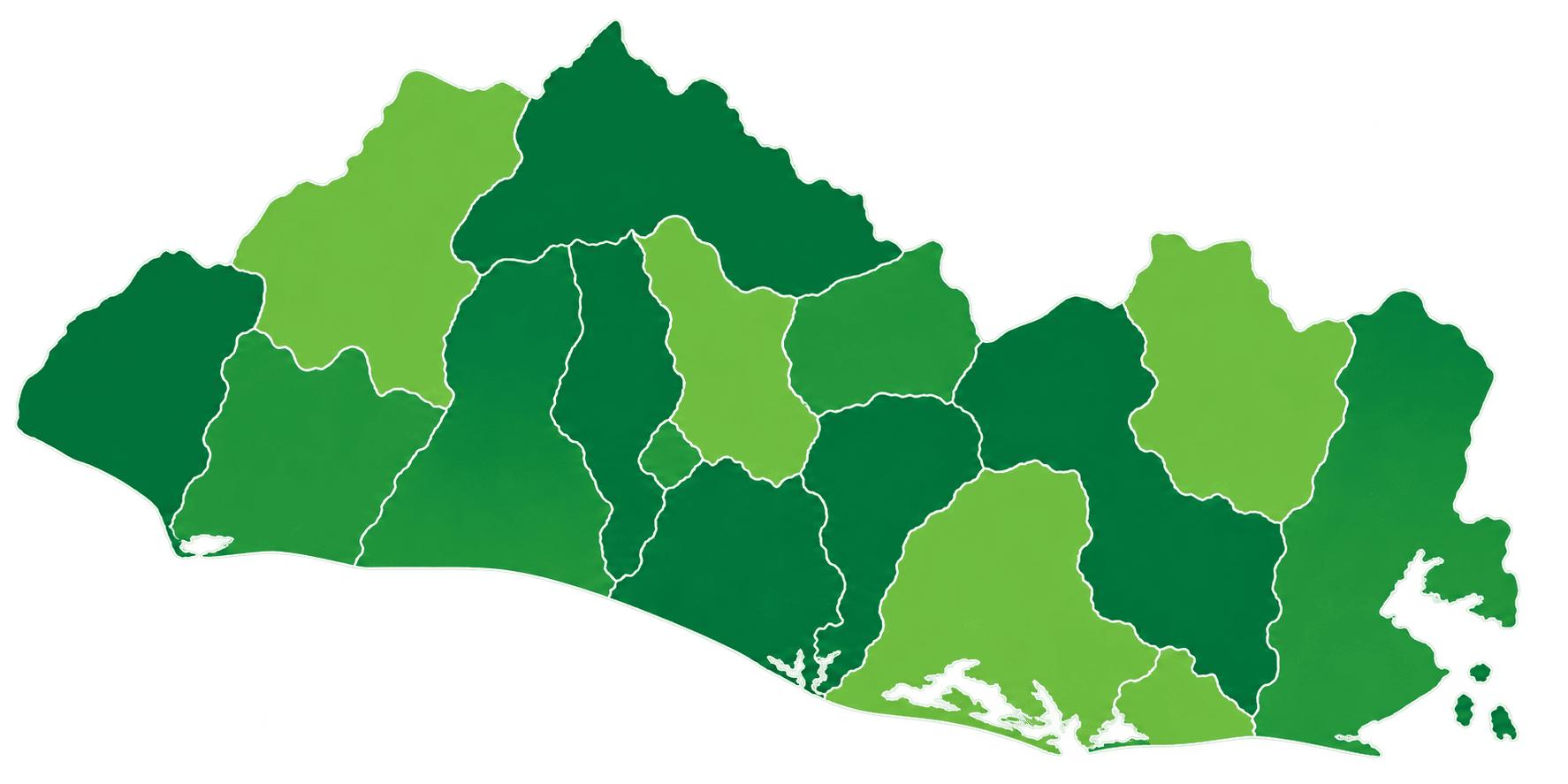 Mapa de El Salvador por departamentos
